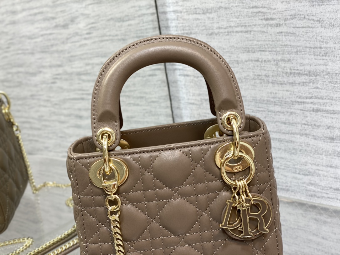 Mini Lady Dior Bag Khaki Cannage Lambskin